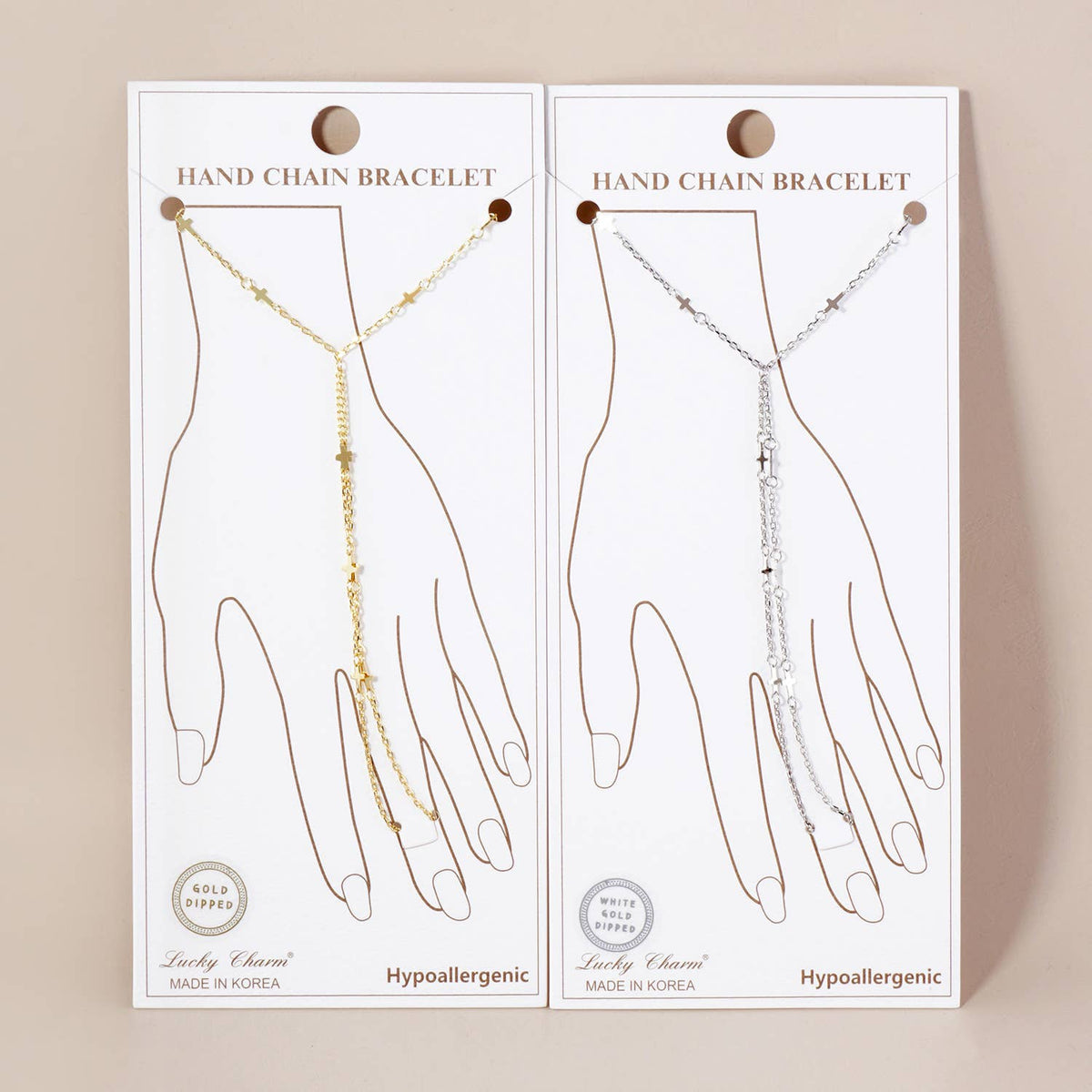 Religious-Theme Satellite Delicate Cross Hand-Chain Bracelet