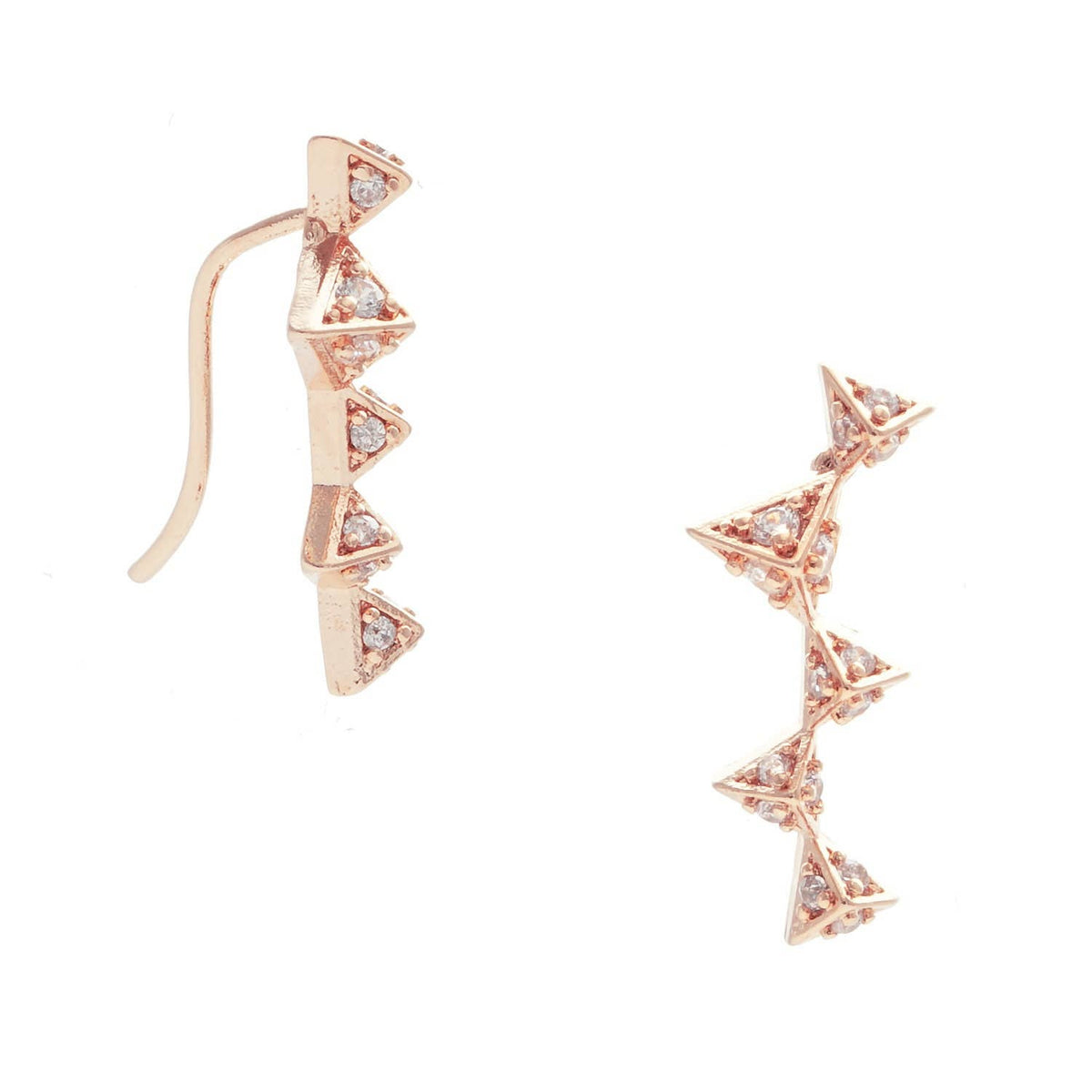 Gold Plated Triangle Ear Climber Earrings