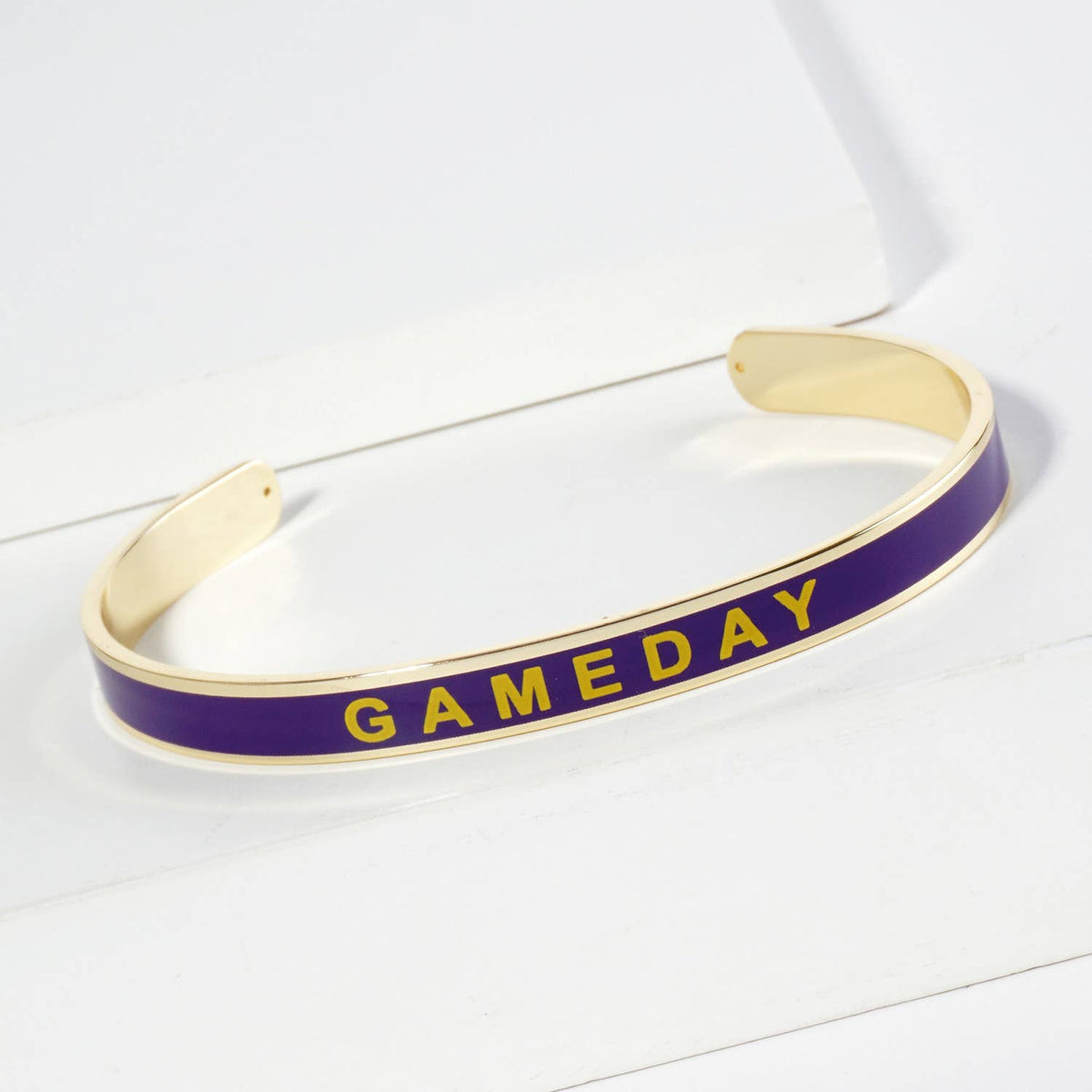 18K GOLD DIPPED ENAMEL GAME DAY CUFF BRACELET.