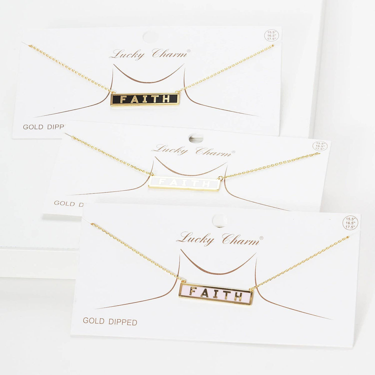 Gold Plated Mini Bar FAITH Necklace