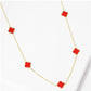 5 Semi-Precious Quatrefoil Pendant 24 Inch Long Station