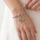 Two-Tone Mixed Chain Heart Charm Toggle Bracelet