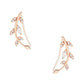 Gold Cubic Marquise Leaf Crawler Earrings