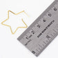 Polished Brass Delicate Star-Shaped 30mm Hoop Earrings