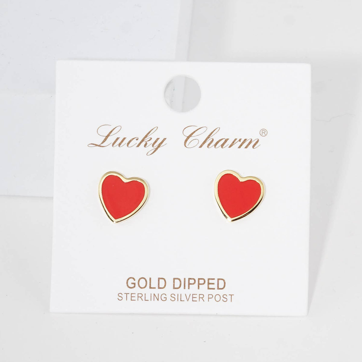 Gold Plated Multicolor Heart Earrings