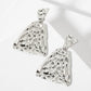 Polished Hammered-Texture Geometric Diamond-Shaped Earrings