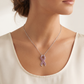 Rhinestone Awareness Ribbon Pendant Necklace