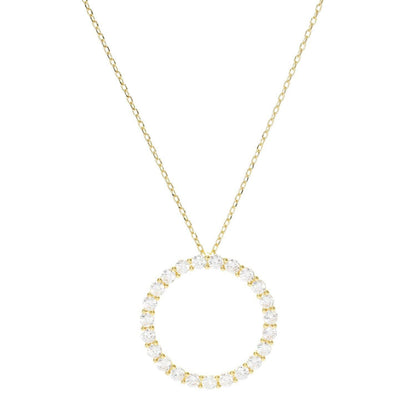 Gold Cubic Eternity Circle Necklace