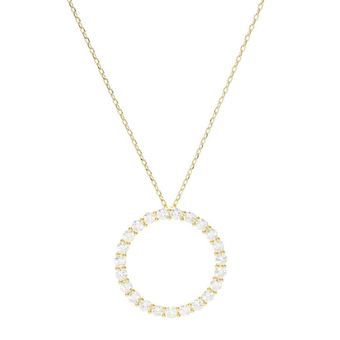 Gold Cubic Eternity Circle Necklace