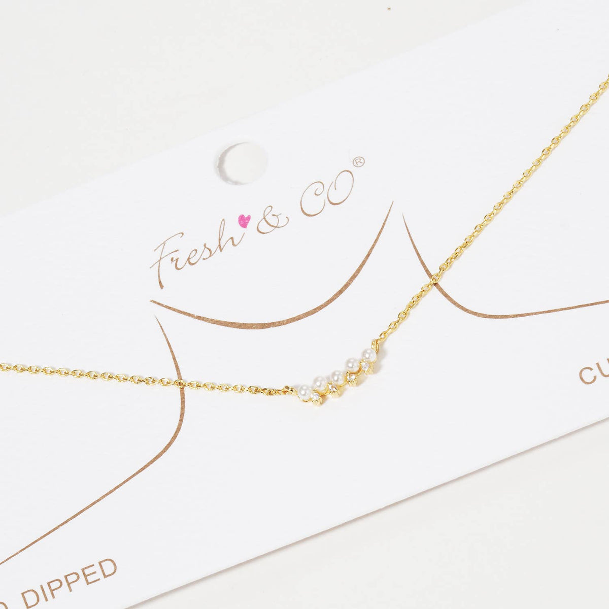 Minimalist Petite Pearl and Crystal Bar Necklace