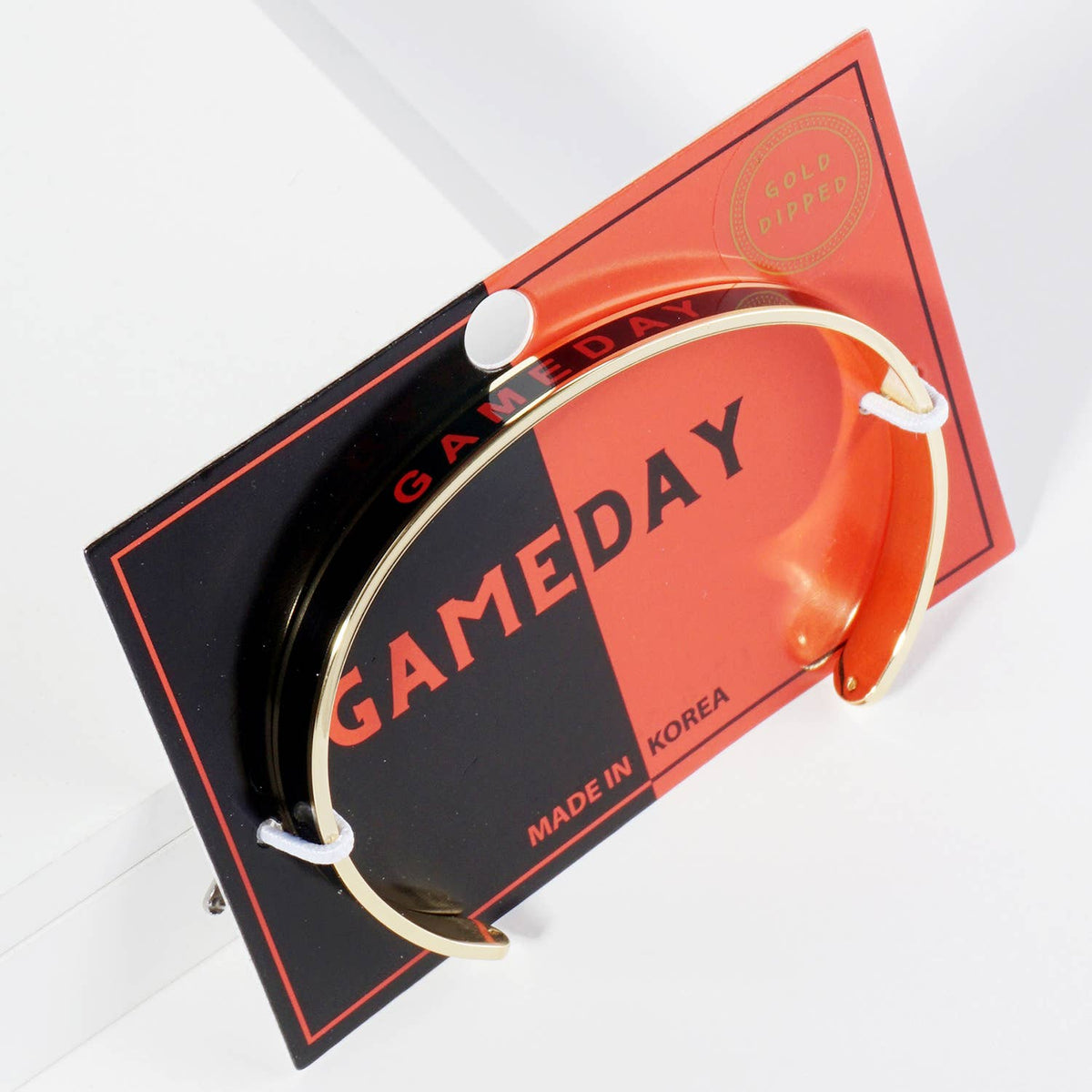 18K GOLD DIPPED ENAMEL GAME DAY CUFF BRACELET.