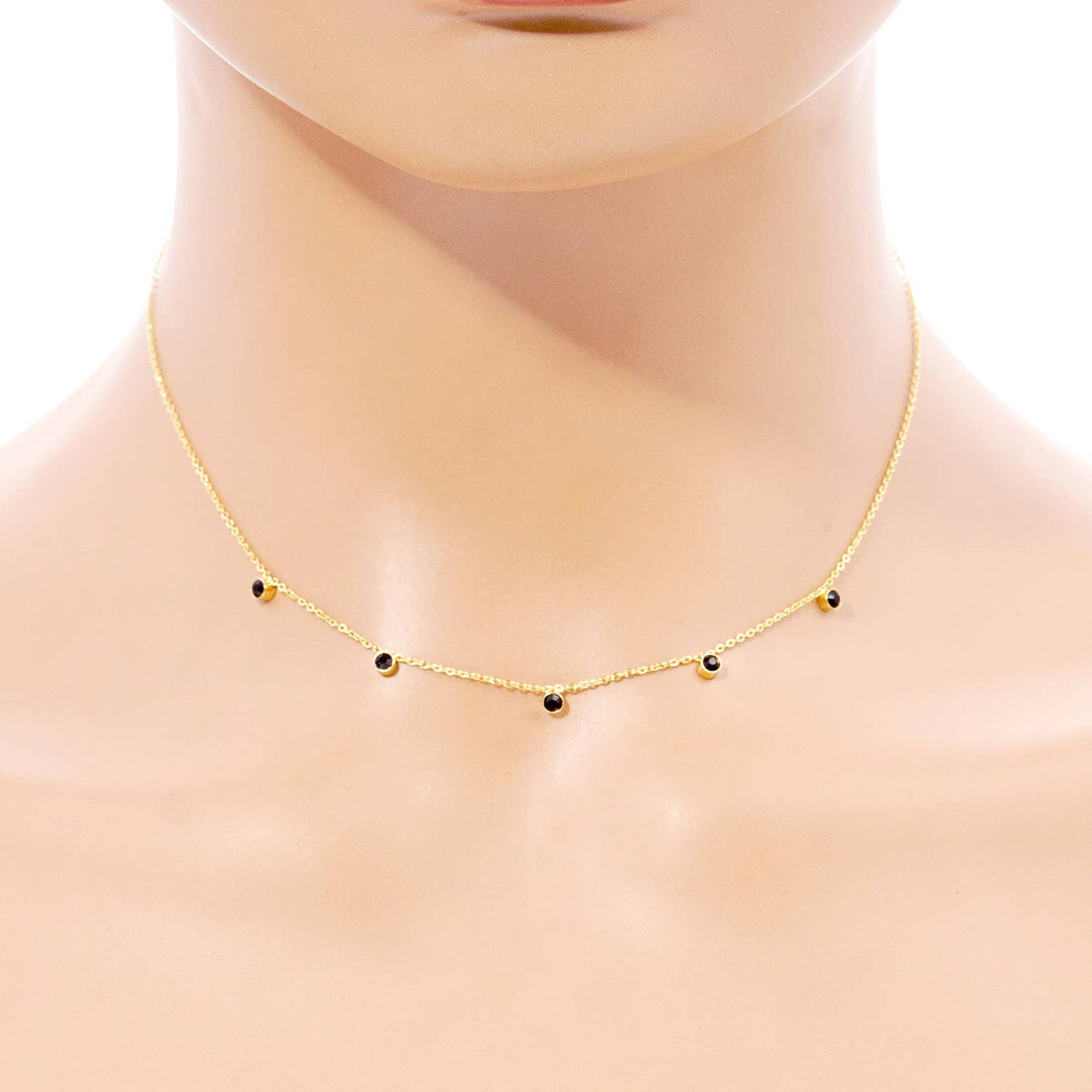 Diamond By The Yard Necklace / Bezel cubic zirconia Station