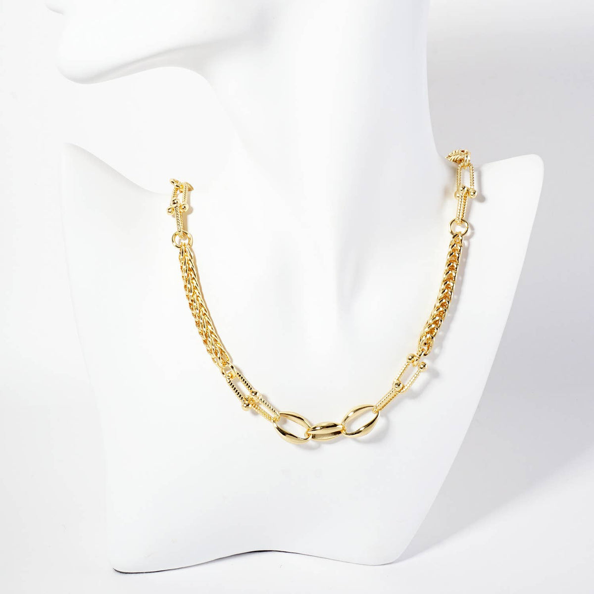 Three Oval-Chain Accents HardWear-Chain Necklace