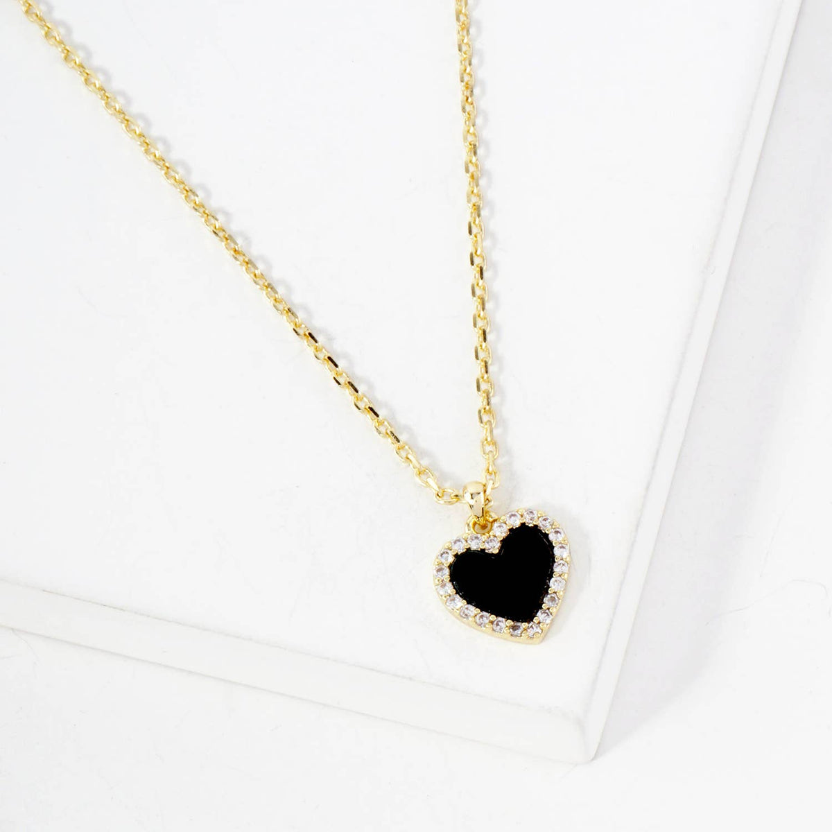 Pave-Set Cubic-Zirconia 9mm Heart Pendant Necklace