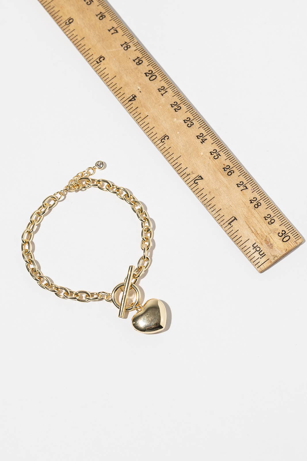 Chunky Chain Heart Bracelet with Magnetic Easy-Clasp