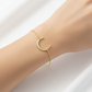 Minimalist Pavé Moon Charm Bracelet