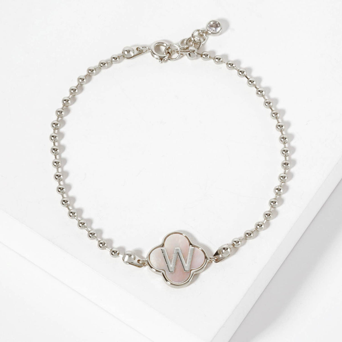 Dainty Gold Dipped Initial Clover Bracelet