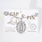 Virgin Mary & Cherry Cap Pins