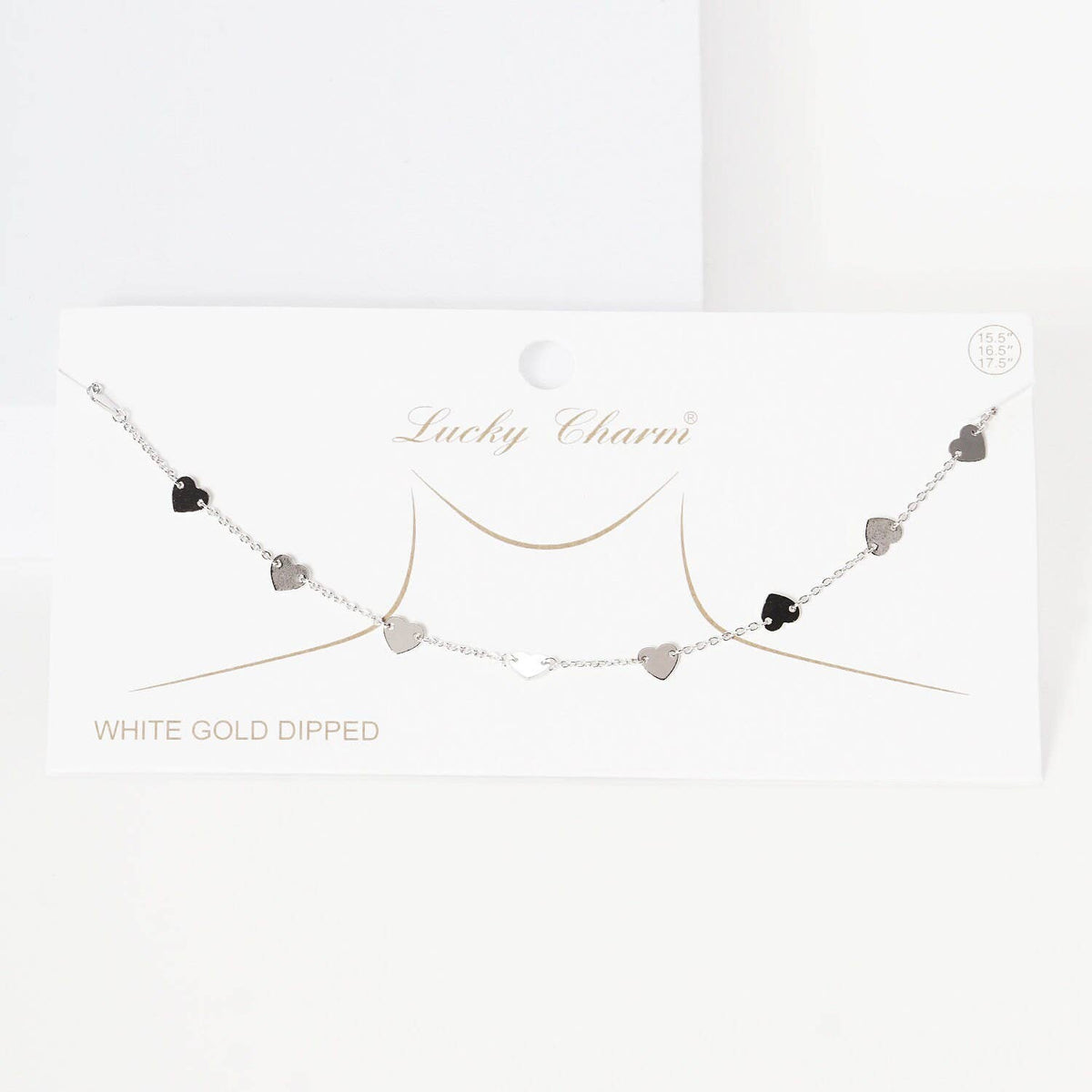 Gold Plated Floating Heart Charm Necklace