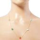 5 Semi-Precious Quatrefoil Pendant 24 Inch Long Station