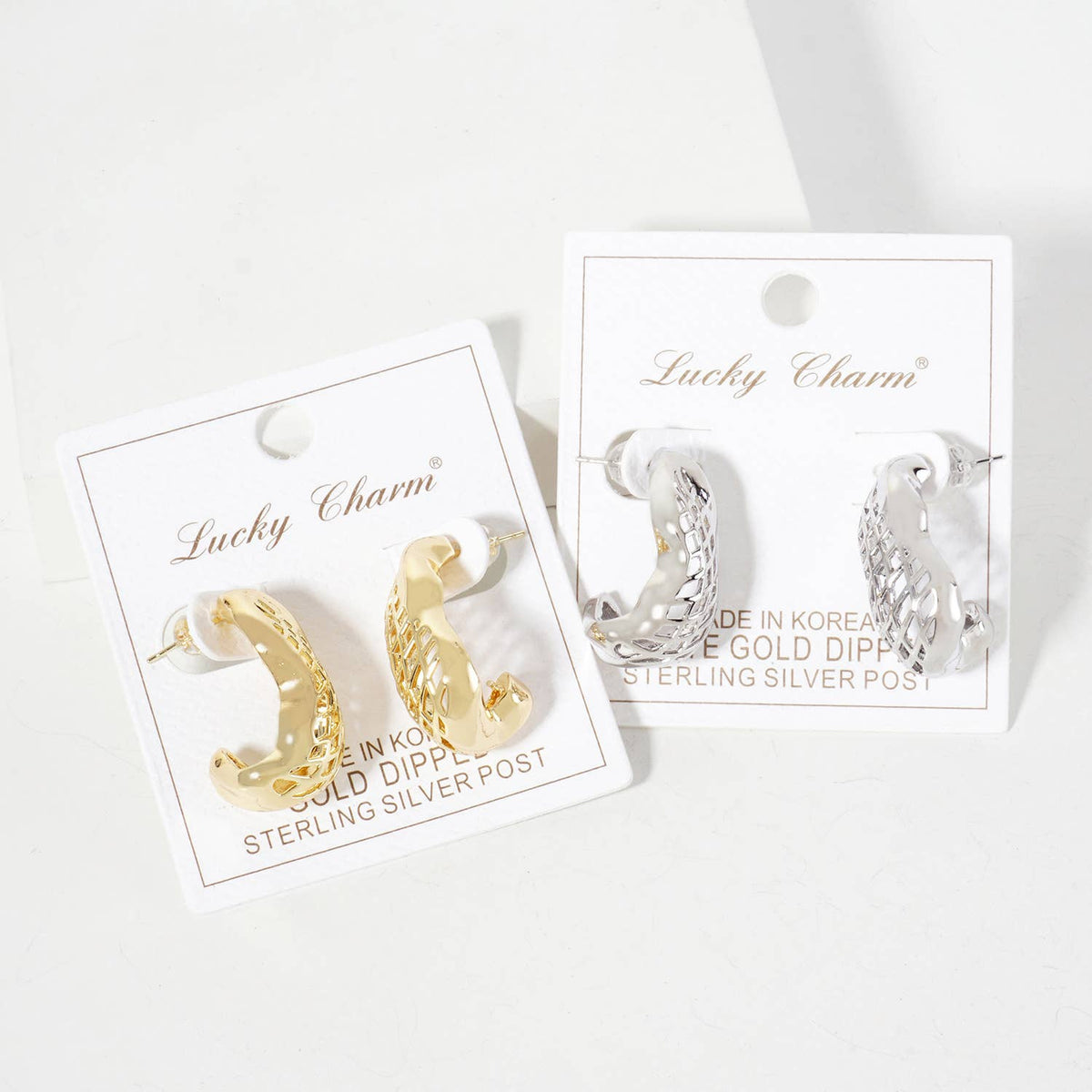 Filigree 25mm Organic-Shaped Hoop Earrings