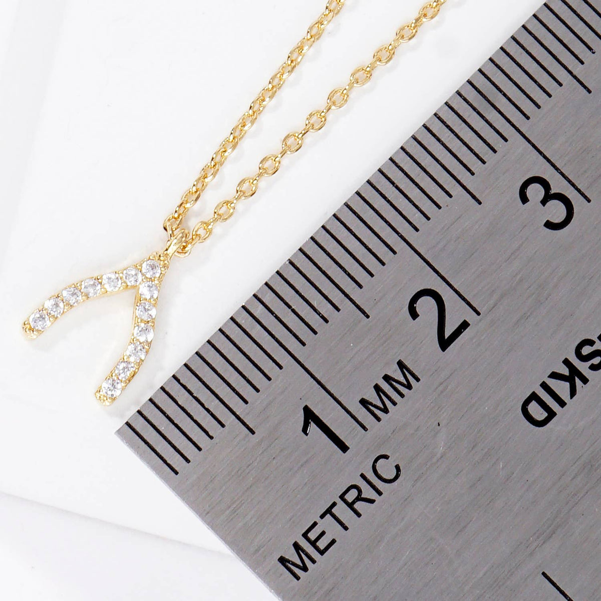 Dazzling Pave Wishbone Pendant Necklace
