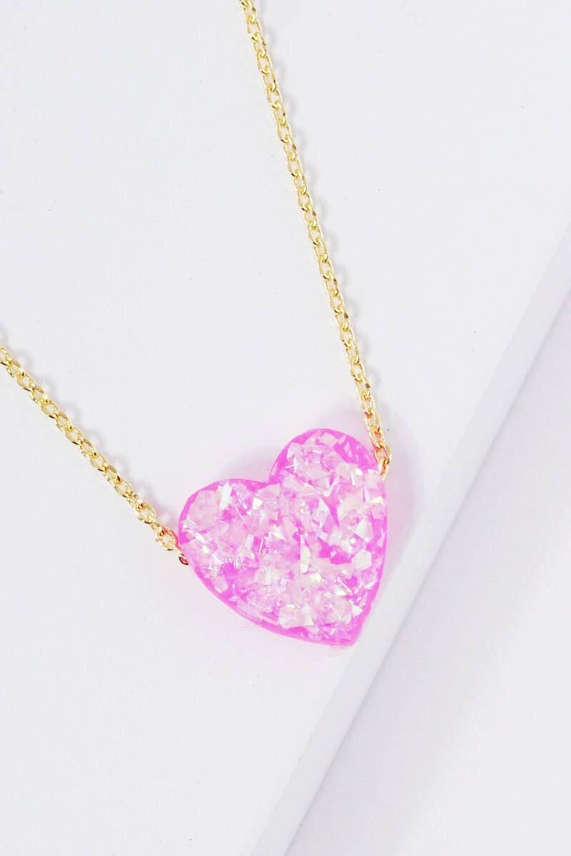 Gold Plated Opal Heart Necklace