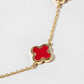 Lucky Charm Four-Leaf Clover Station Anklet - Multiple Color