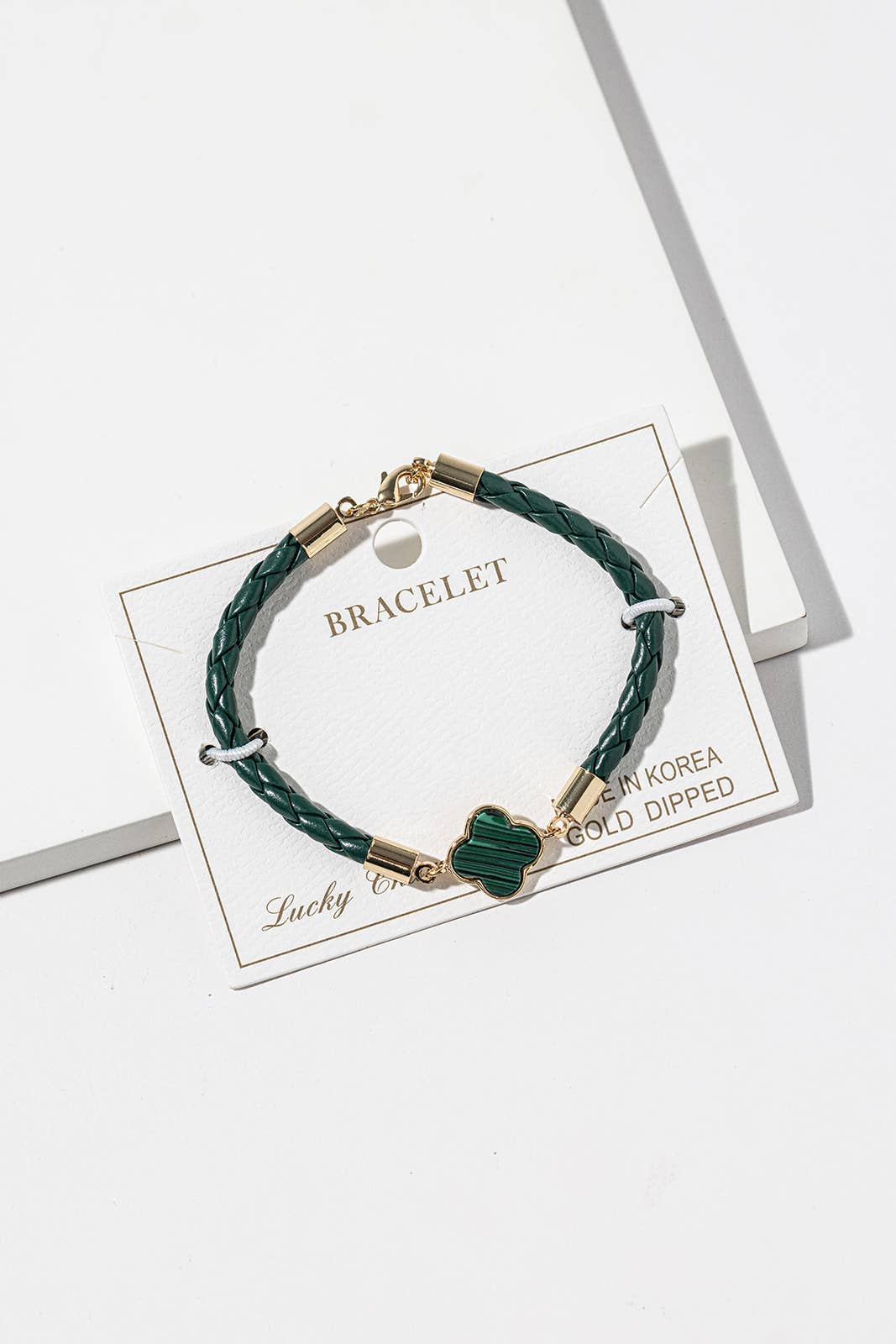 Clover Luck Braided Cord Bracelet