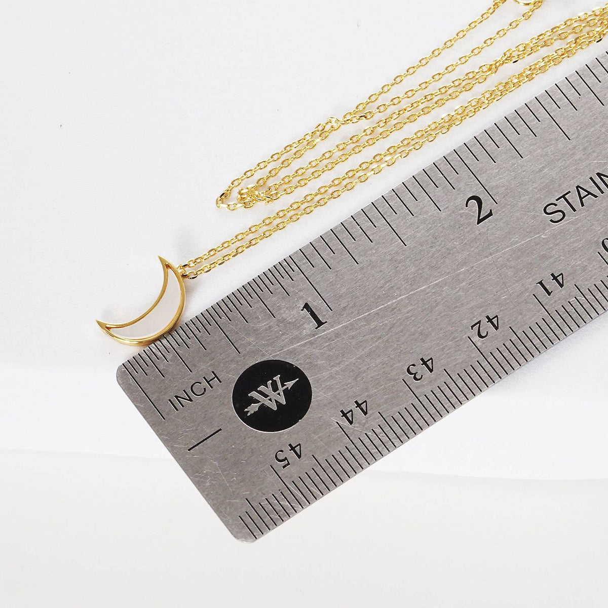 White Shelled Crescent Moon Necklace