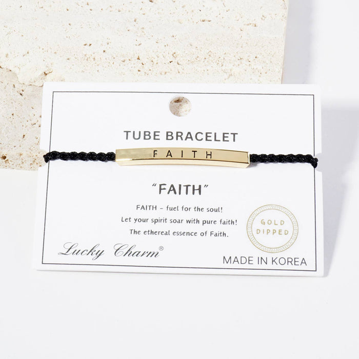 Inspirational Messages "Faith" Tube Bar Bracelet