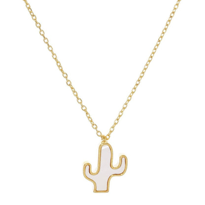 White Shelled Cactus Necklace