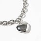 Puffed Heart Chunky Chain Bracelet with Easy Magnetic Clasp