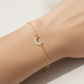 Dainty Pave Crescent Moon Chain Bracelet