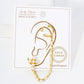13mm Pearl Cross Stud and Ear Cuff Drape Chain Earring Set