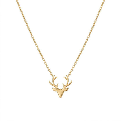 Minimalist Stag Antler Pendant Necklace