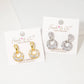 Dainty Pave Cubic Zirconia Open Circle Drop Earrings