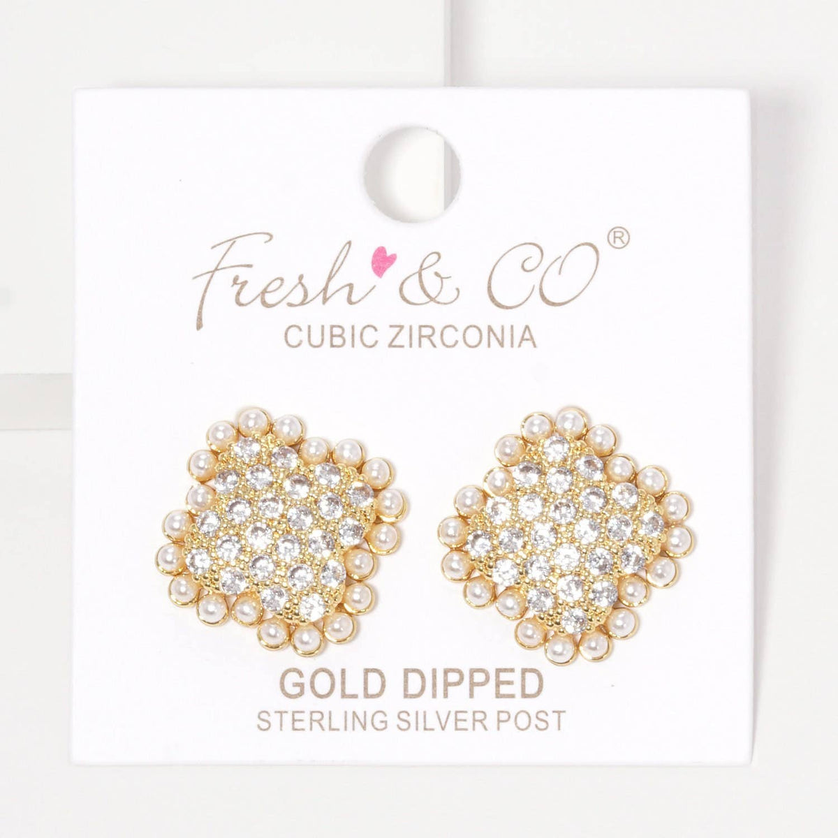 Freshwater Pearl Outline Stud Earrings