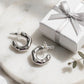 Starry C-Hoop Stud Earrings – Scattered Crystal C Curve