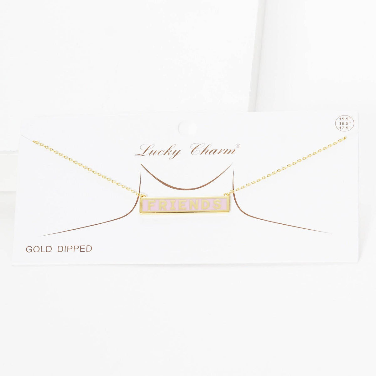Gold Plated Mini Bar FRIENDS Necklace