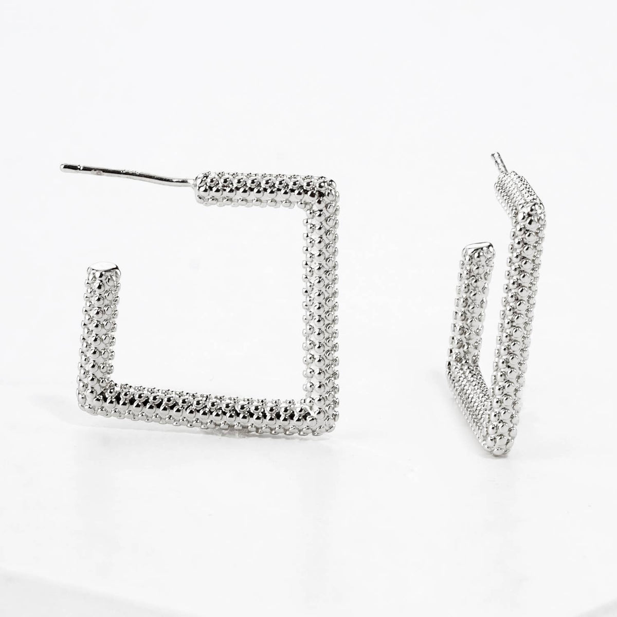 Textured Square Hoop Earrings