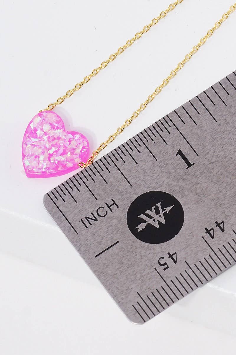 Gold Plated Opal Heart Necklace