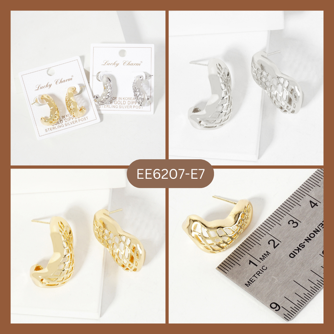 Filigree 25mm Organic-Shaped Hoop Earrings