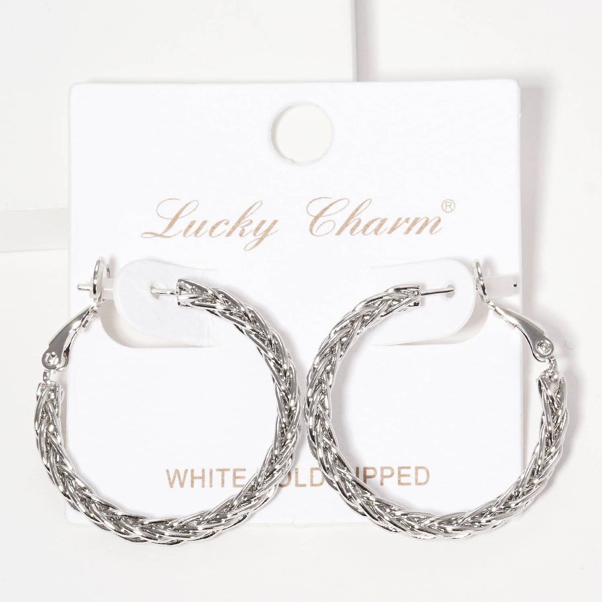 Gold Plated Twisted Braided Hoop Earrings