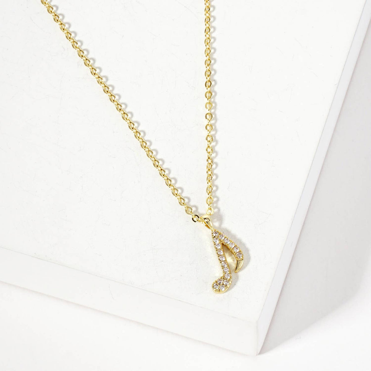 Musical-Note Pendant 18K-Gold-Dipped Necklace