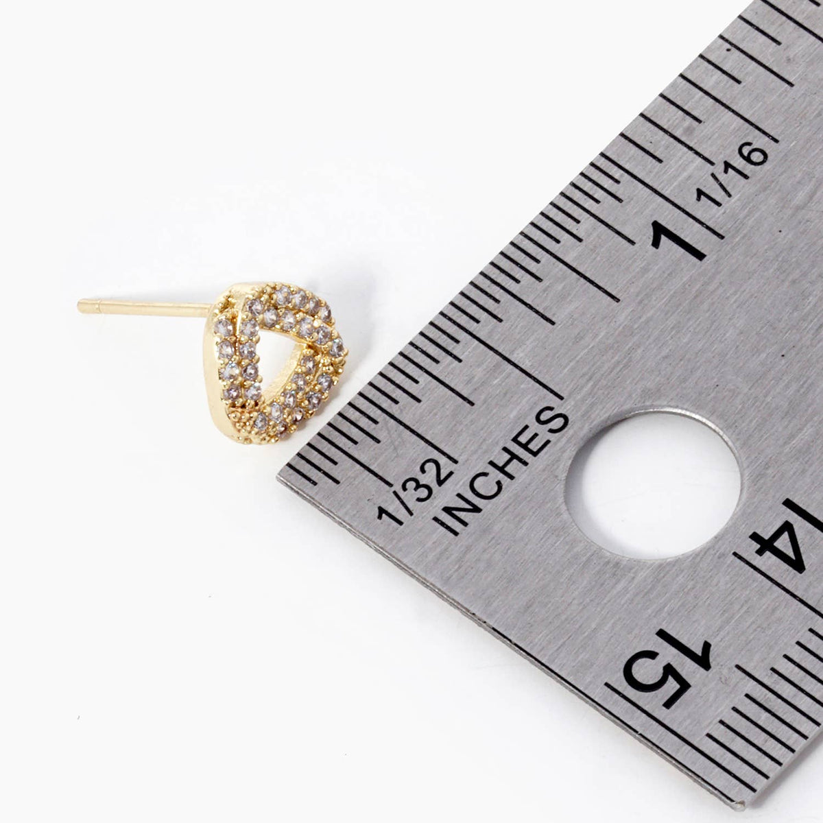 Gold Plated Curved Triangle Stud Earrings