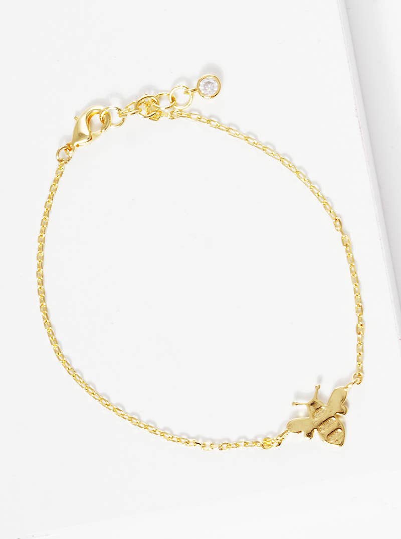 Minimalist Bee Charm Bracelet