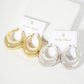 Polished Brass Hollow Tapered Round Tube Hoop Earrings