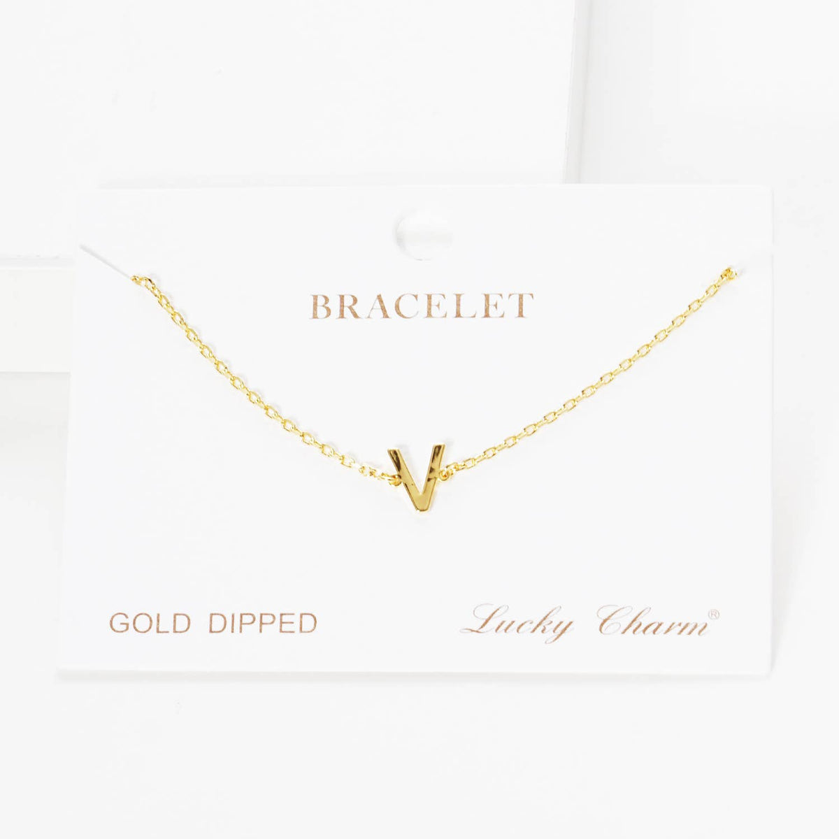 Gold Plated Initial Letter Bracelet
