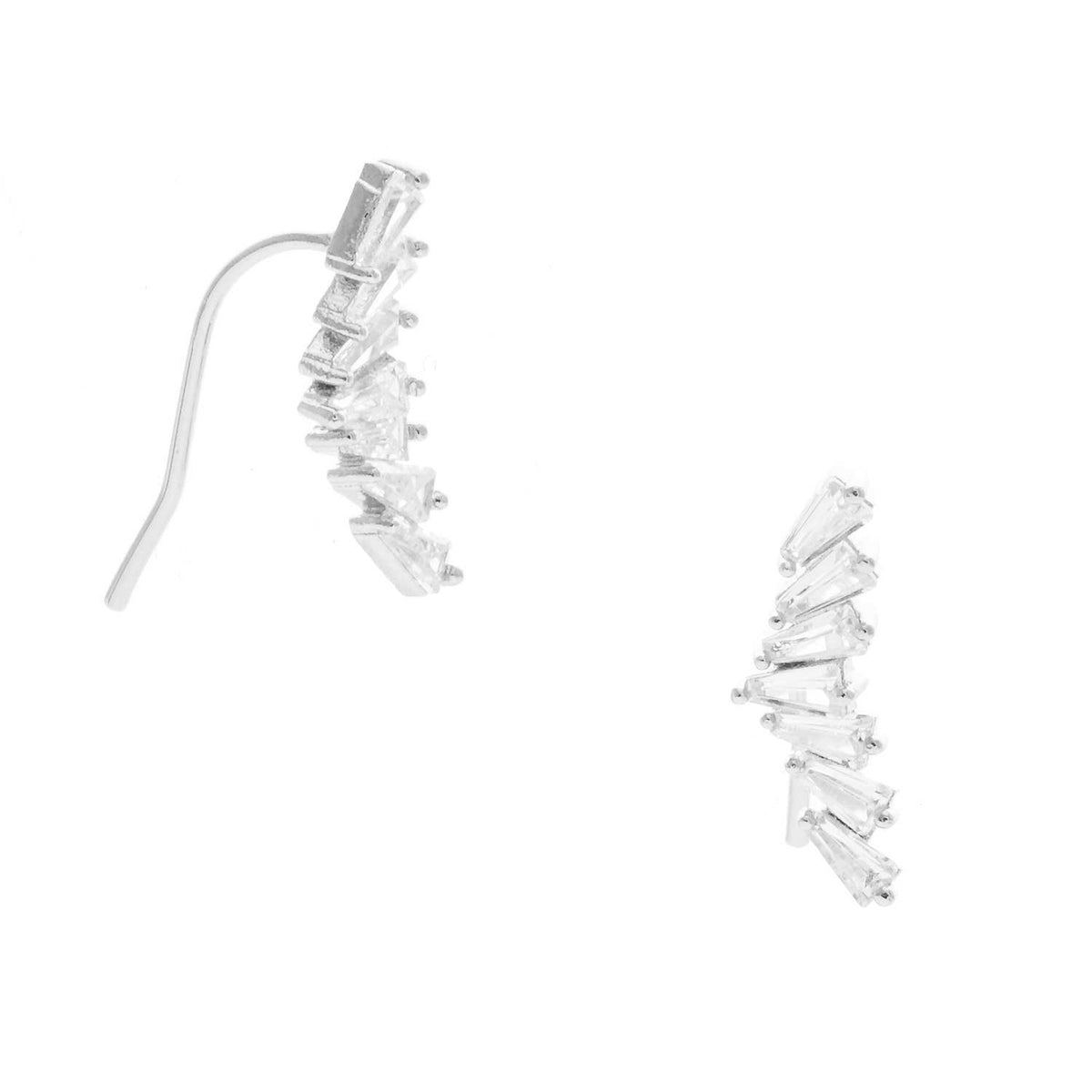 Cubic Zirconia Baguette Ear Crawlers